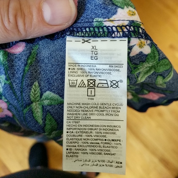 Old Navy blue floral sun dress size XL - Picture 4 of 4